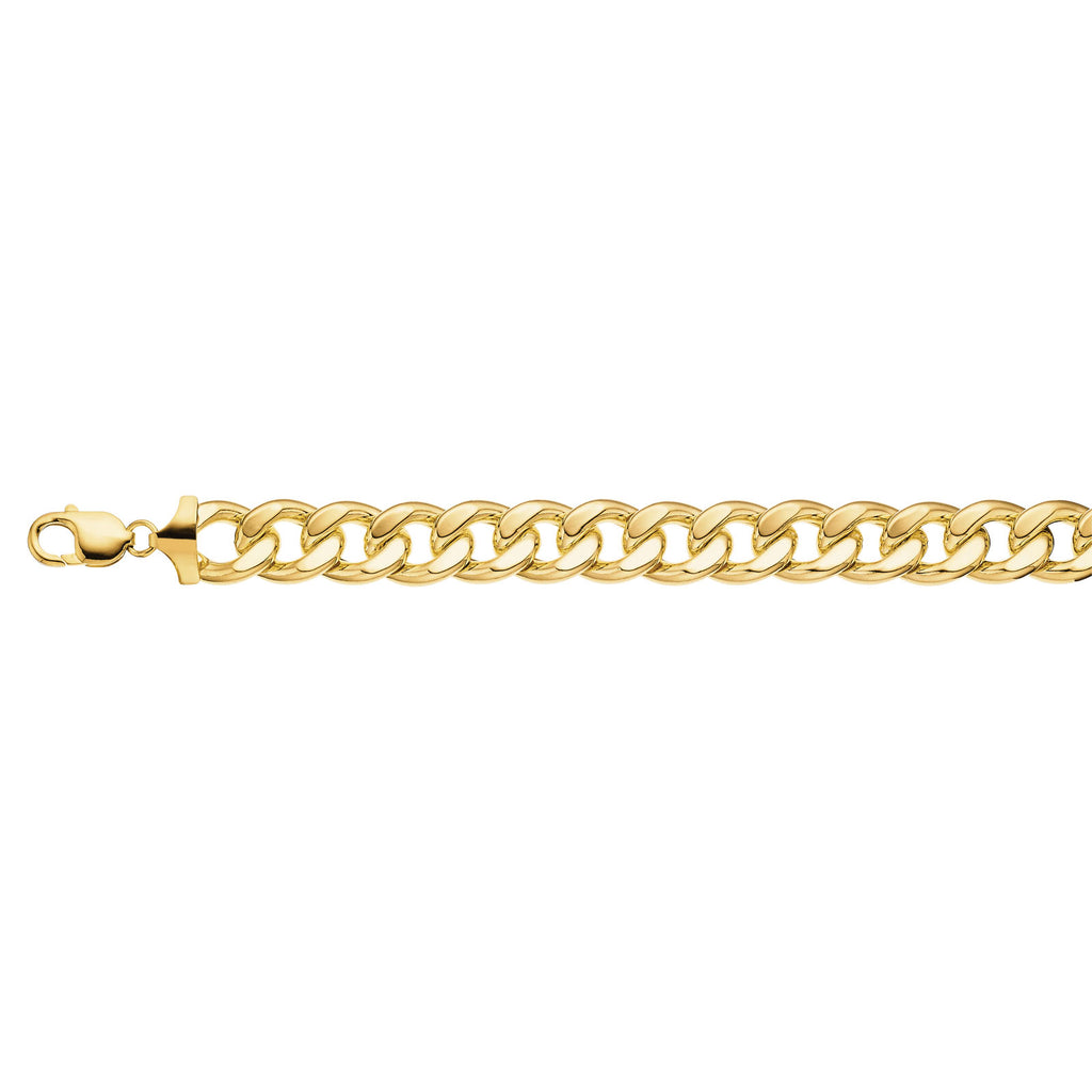 9ct Yellow Gold & Silver-filled 21cm Curb Bracelet