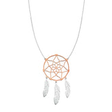 Sterling Silver & Rose Gold Plated 65-70cm Dream Catcher Necklace
