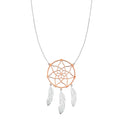 Sterling Silver & Rose Gold Plated 65-70cm Dream Catcher Necklace