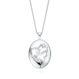 Sterling Silver 16mm Oval Mum Locket