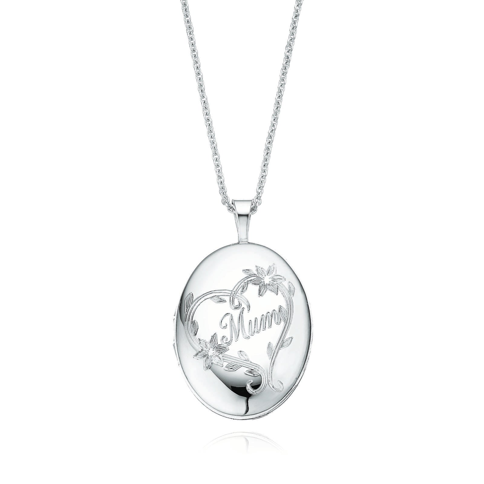 Sterling Silver 16mm Oval Mum Locket