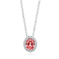 KISS Sterling Silver Oval & Round Brilliant Cut Cubic Zirconia Made with Swarovski elements Pendant
