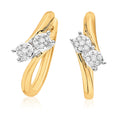 Tango 9ct Yellow Gold Round Brilliant Cut with 0.14 CARAT tw of Diamonds Huggie Earrings