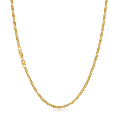 9ct Yellow Gold & Silver-filled 55cm Box Chain Necklace