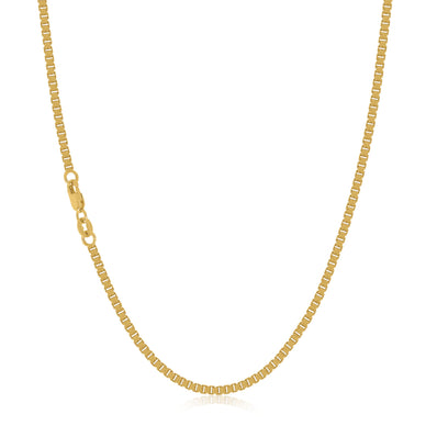 9ct Yellow Gold & Silver-filled 55cm Box Chain Necklace