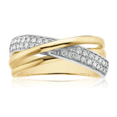 9ct Two Tone Gold Round Brilliant Cut with 0.20 CARAT tw of Diamonds Ring
