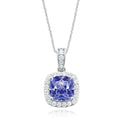 KISS Sterling Silver Cushion & Round Cubic Zirconia Made with Swarovski elements Pendant