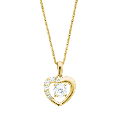 HUSH 9ct Yellow Gold Round Brilliant Cut with 0.60 CARAT tw of Diamond Simulants Pendant