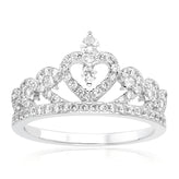 Sterling Silver Cubic Zirconia Tiara Ring
