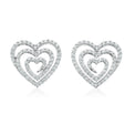 9ct Yellow Gold with Round Cut 1/3 CARAT tw of Diamonds Heart Stud Earrings