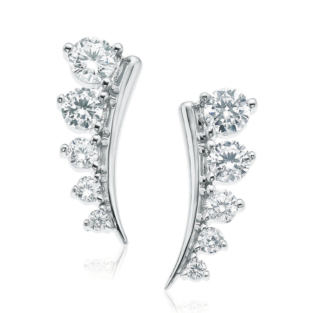 Sterling Silver Cubic Zirconia Ear Climbers