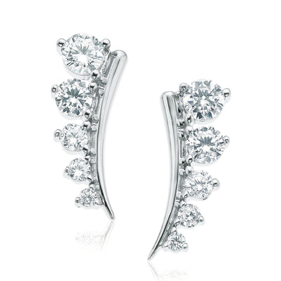 Sterling Silver Cubic Zirconia Ear Climbers