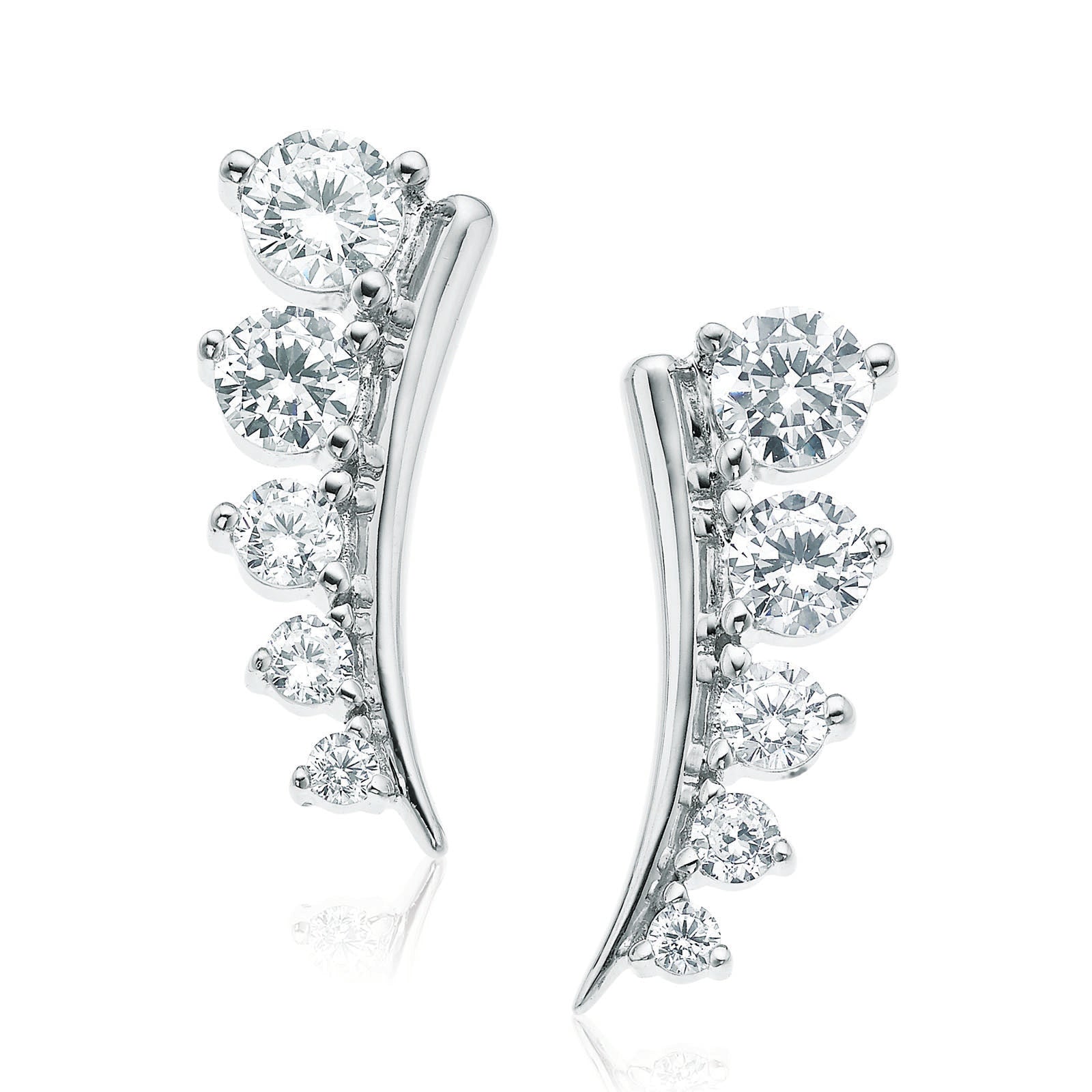 Sterling Silver Cubic Zirconia Ear Climbers