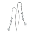 Sterling SilverCubic Zirconia Threader  Drop Earrings