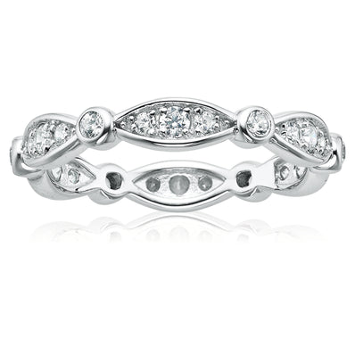 Sterling Silver Cubic Zirconia Stacker Ring