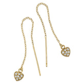 9ct Yellow Gold & Silver-filled  Cubic Zirconia Threader Earrings