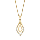 9ct Yellow Gold with White Cubic Zirconia Pendant