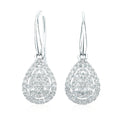 9ct White Gold Round Brilliant Cut with 0.34 CARAT tw of Diamonds Drop Earrings