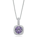 KISS Sterling Silver Purple Cubic Zirconia Made with Swarovski elements Pendant