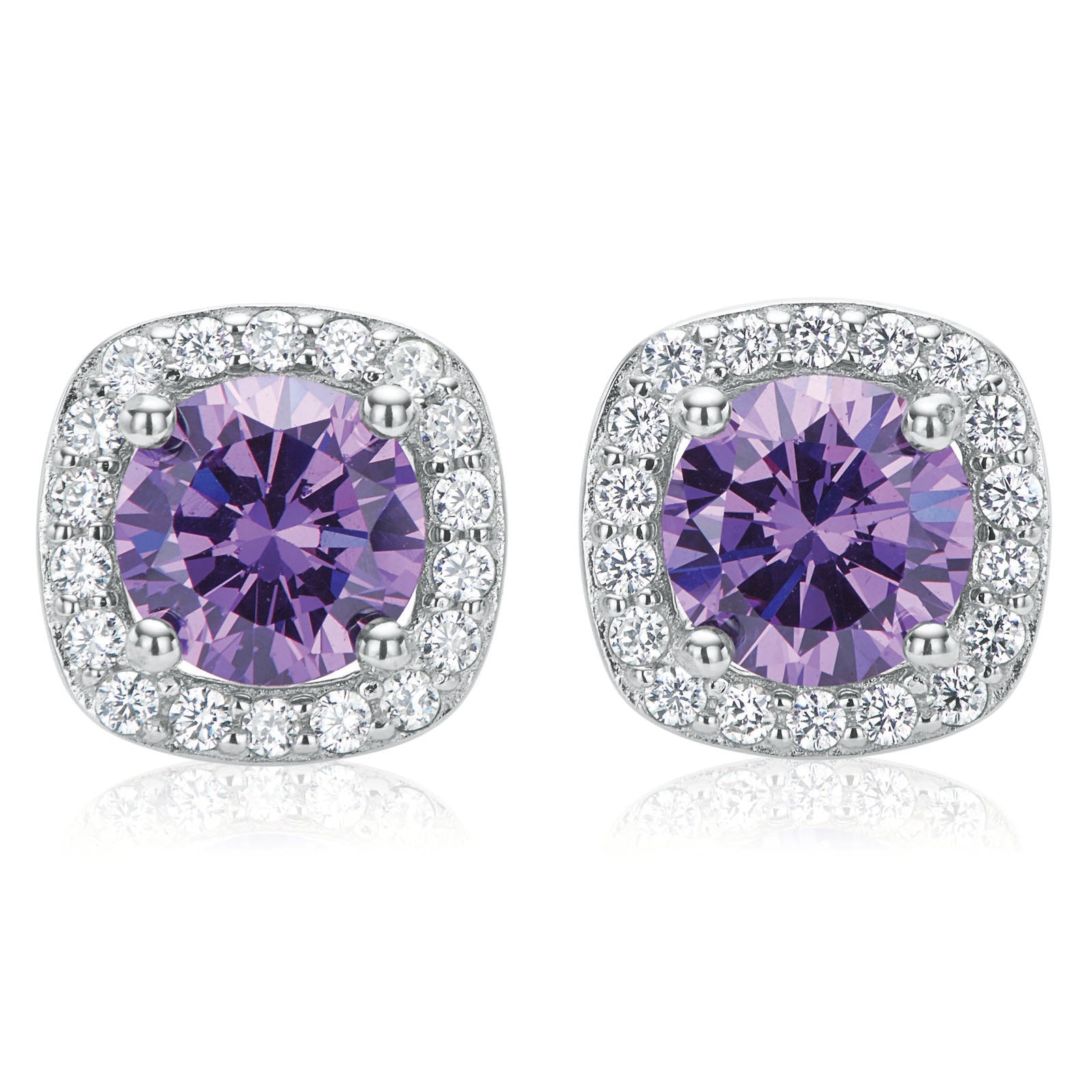 KISS Sterling Silver Cubic Zirconia Stud Earrings