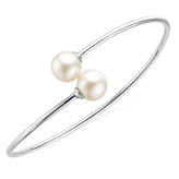 Sterling Silver Fresh Water Pearl Flexi Bangle