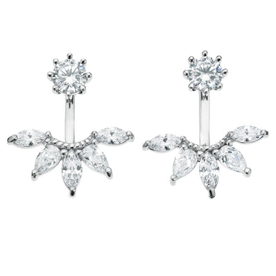 Sterling Silver Cubic Zirconia Ear Jackets