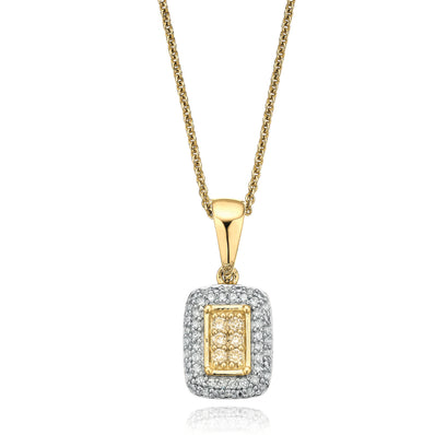 9ct Yellow Gold Round Brilliant Cut with 0.20 CARAT tw of Diamonds Pendant