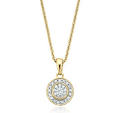 9ct Yellow Gold Round Brilliant Cut with 0.15 CARAT tw of Diamond Pendant