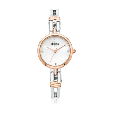 Eclipse Mother of Pearl and Crystal Dial Two Tone  Watch