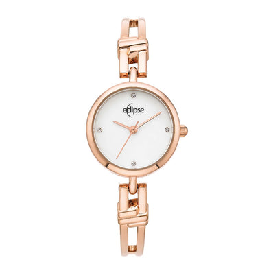 Eclipse Crystal Mother of Pearl Dial Rose Gold Tone Watch