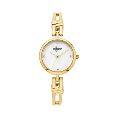 Eclipse Diamond Set Mother of Pearl Gold Tone  Watch