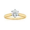 Solitaire 18ct Two Tone Gold Round Brilliant Cut with 1 CARAT of Diamonds Ring