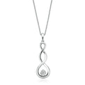 Sterling Silver with Diamond Set Infinity Drop Pendant