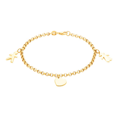 9ct Yellow Gold & Silver-filled 19cm Bracelet
