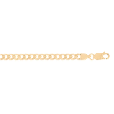 9ct Yellow Gold 60cm Curb Diamond Cut Bevelled Square Chain
