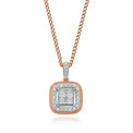 New York 14ct Rose Gold Princess Cut with 1/4 CARAT tw of  Diamond Pendant