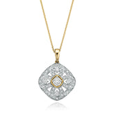 9ct Yellow Gold Round Brilliant Cut with 0.15 CARAT tw of Diamonds Pendant