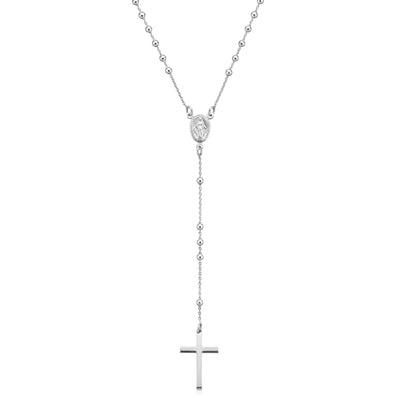 Sterling Silver 45cm Rosary Necklace