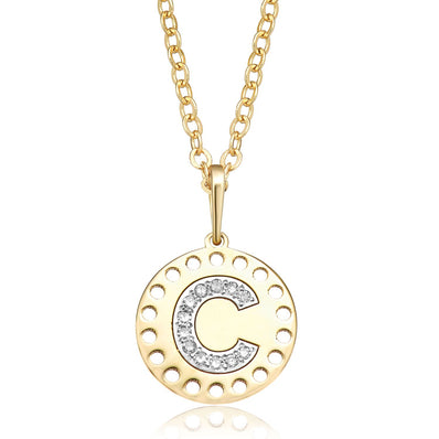 9ct Yellow Gold & Diamond Set Initials Pendant