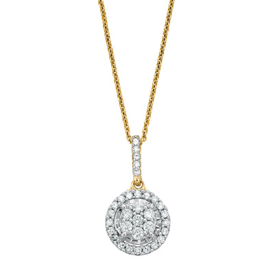 London 9ct Yellow Gold Round Brilliant Cut with 1/4 CARAT tw of Diamond Pendant