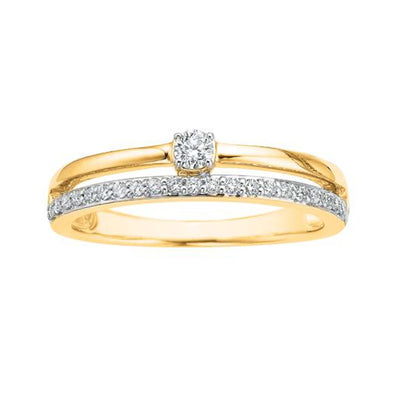 9ct Yellow Gold Round Brilliant Cut with 1/4 CARAT tw of Diamonds Ring