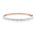 Eclipse Sterling Silver Bangle Made with Austrian Crystals Bangle