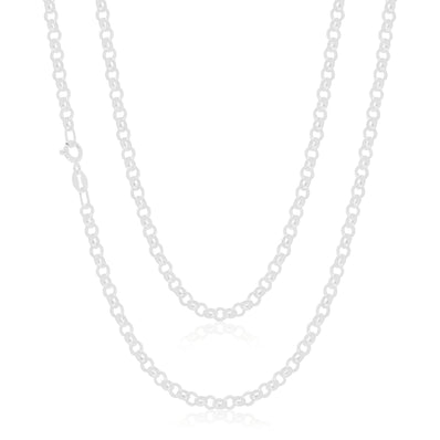 Sterling Silver 55cm Round Belcher Chain