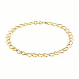 9ct Yellow Gold Silver Filled 19cm Linked Hearts Bracelet
