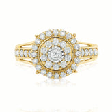 9ct Yellow Gold Round Brilliant Cut with 1 CARAT tw of Diamonds Ring