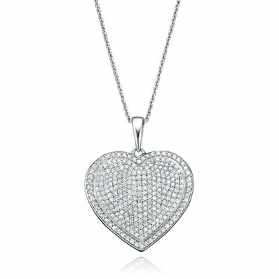 Sterling Silver Round Brilliant Cut with 1 CARAT tw of Diamond Pendant