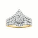 9ct Yellow Gold Round Brilliant Cut with 1 Carat tw of Diamonds Dress Ring
