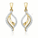 9ct Two Tone Gold with 0.15 Carat tw of Diamonds  Drop Earrings