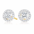 HUSH 9ct Yellow Gold Round Brilliant Cut with 0.60 CARAT tw of Diamond Simulants  Stud Earrings