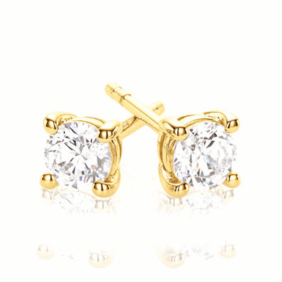 HUSH 9ct Yellow Gold 1/2 carat tw of Diamond Simulants Stud Earrings